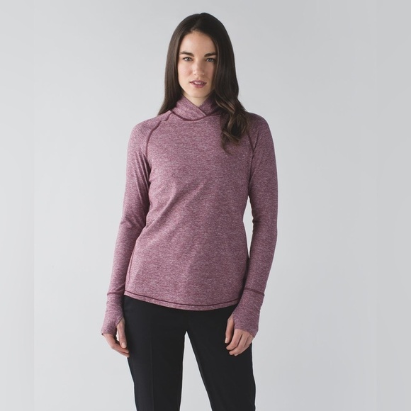 lululemon athletica Tops - Lululemon Women’s Warm Your Core Long Sleeve Tee Heathered Bordeaux Drama Size 6